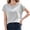 Gray, variant on Womens Boat Neck T-Shirts Cap Sleeve Tops Summer Casual Loose Fit Basic Tees