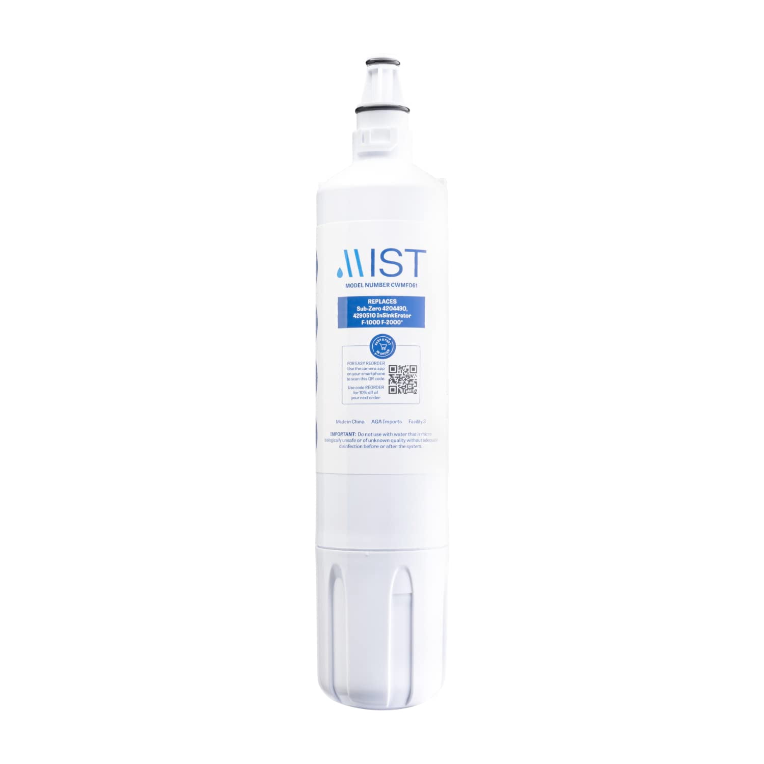 Mist 4204490 Refrigerator Water Filter Replacement Cartridge for Sub-Zero 4204490, Compatible with 4290510, InSinkErator F-1000 F-2000. Sub-Zero Water Filter, 3-Pack