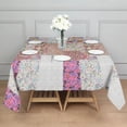 thumbnail image 3 of Pioneer Flower Floral Print Pattern Square Tablecloth,Waterproof Square Table Cover,Wipeable Spillproof Washable Table Cover for Home Kitchen Party Decor 52"x52"(132x132cm), 3 of 6