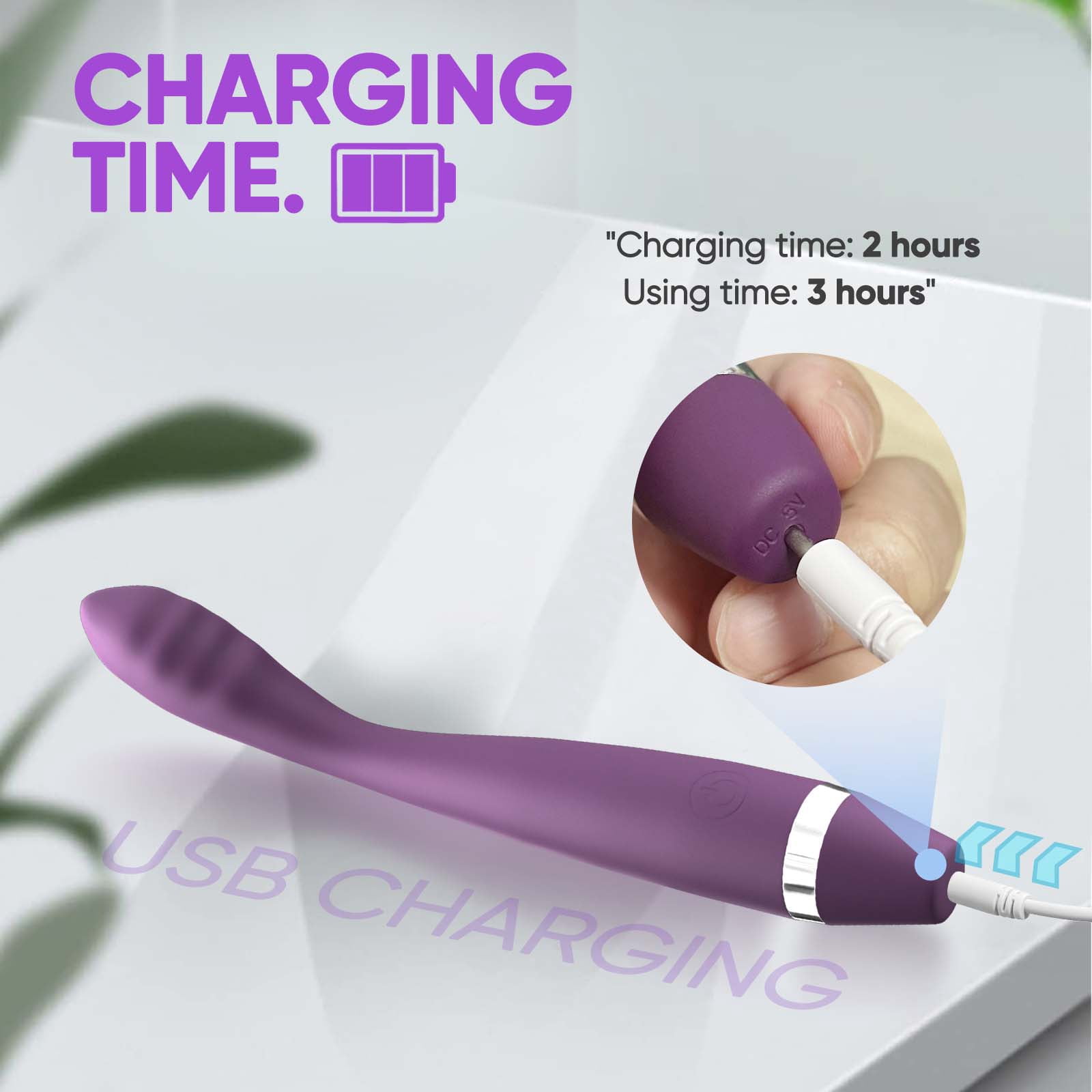 Thrusting Vibrator Wand, Bullet Vibrator, G Spot Vibrator for Women, Sex Toys for Women, Adult Toys with 10 Vibration Modes, Purple
