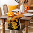 thumbnail image 3 of Table Runner Dresser Scarves 120 Inch Long,Halloween Full Moon Night Linen Dining Table Runners Castle Haunted House Orange Tabletop Scarf for Wedding Holiday Party Kitchen, 3 of 9