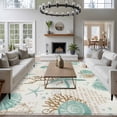 thumbnail image 3 of 6'x9' Area Rugs, Coastal Starfish Indoor Outdoor Area Rug for Living Room Bedroom, Farmhouse Nautical Seahorse Conch Washable Bathroom Rugs Kitchen Floor Carpet Mats Home Decor Aesthetic, 3 of 8