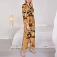 thumbnail image 3 of Fotbe Brown Mushrooms Conjunto de Pijama de Manga Larga para Mujer con Estampado, Ropa de Dormir de 2 Piezas, Conjunto de Casa Suave y Cómodo con Bolsillos-X-Large, 3 of 7