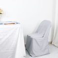 thumbnail image 6 of BalsaCircle Silver Solid Polyester Folding Flat Chair Cover Slipcover Party Wedding, 6 of 8