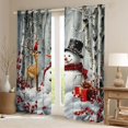 thumbnail image 2 of Manfei Boys Girls Christmas Snowman Deer Blackout Curtains Set of 2 (52x84 Each),Red Sparrow Window Curtains,Happy Xmas Curtains and Drapes,Lightweight Room Decor, 2 of 6