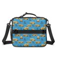 thumbnail image 2 of School Bus and Clouds Blue Pattern Insulated Lunch Bag with Shoulder Strap and Bottle Holder,Bento School Lunch Bag Box,11x9.5x3.5 Inches, 2 of 5