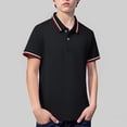 thumbnail image 5 of KAUOD Boys School 𝗨niform Polo Shirts Short Sleeve Striped Lapel Collar Tops Summer Preppy Trendy Casual Pullover Shirt, 5 of 9