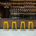 thumbnail image 6 of Basicwise 30-inch Backless Metal Bar Stool Stackable Heavy-Duty Counter-Height Chair for Home Bars Patios Kitchen Islands Cafes Restaurants Bistros and Dining Areas for Indoor & Outdoor Use, Yellow, 6 of 6
