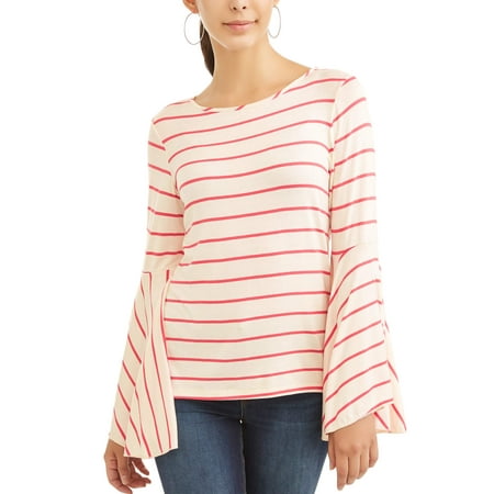 Adapter Womens Long Sleeve - Women's Long Bell Sleeve Scoop Neck Top