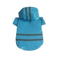 thumbnail image 1 of Zhuge Chubasquero para perros, poncho para perros con capucha transparente y 2 patas, chaqueta impermeable para perros con franja reflectante para perros pequeños, medianos y grandes (azul, XL), 1 of 4