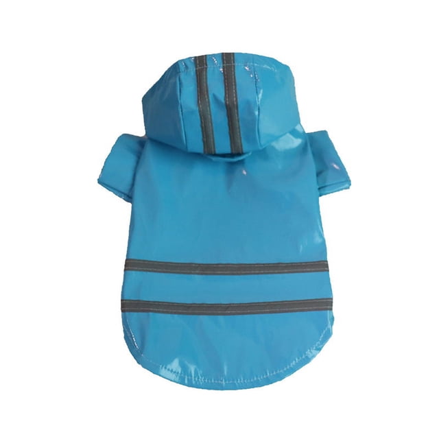 Zhuge Chubasquero para perros, poncho para perros con capucha transparente y 2 patas, chaqueta impermeable para perros con franja reflectante para perros pequeños, medianos y grandes (azul, XL)