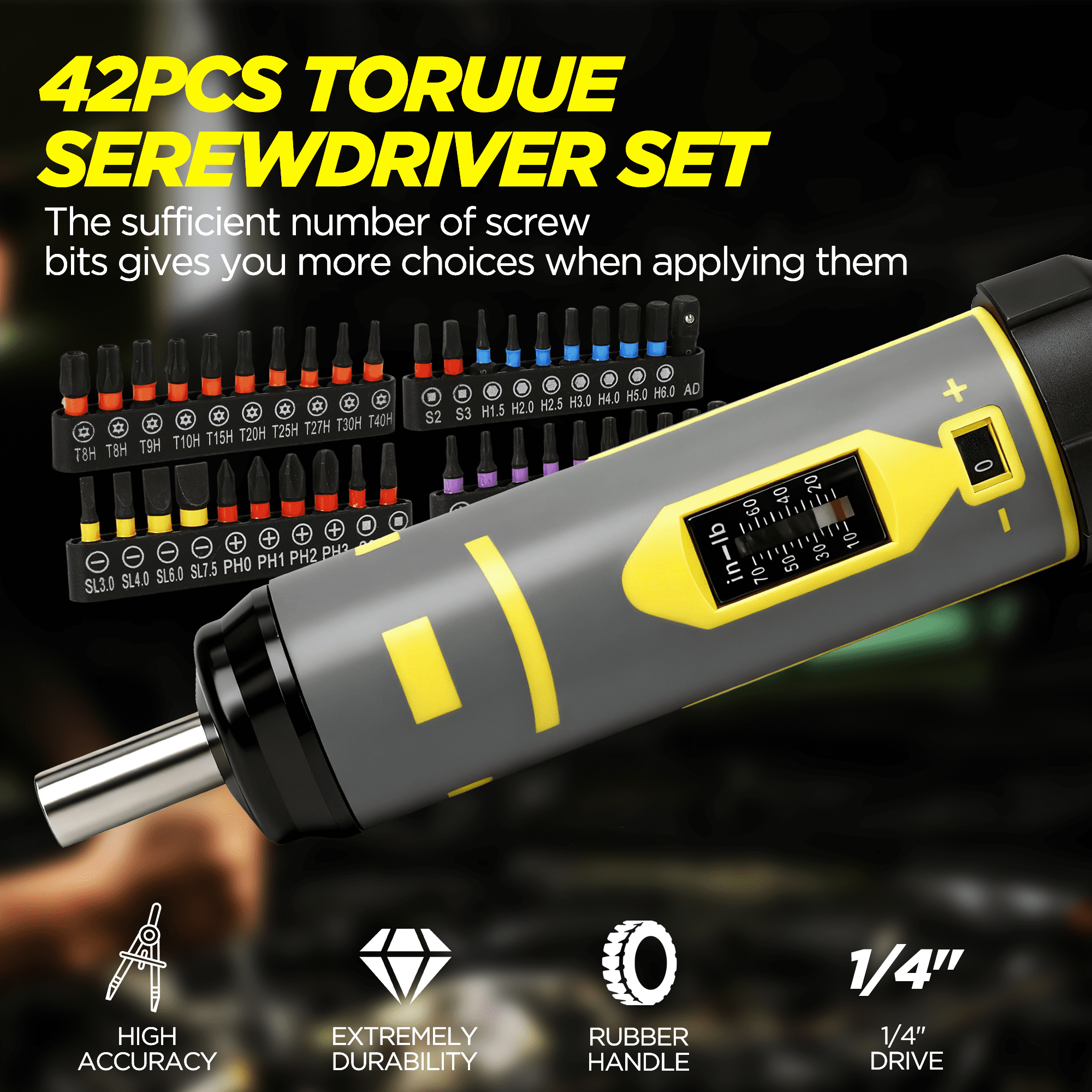 Bore Baby Professional 42-Piece Torque Screwdriver Set (10-70 in-lb) – Precision S2 Steel Bits for Scope Mounting, Bicycle Maintenance & Optics Calibration