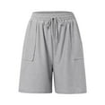 thumbnail image 7 of Ulitacool Shorts For Women High Waist Cotton Sports Pants Summer Loose Sports Shorts Basic Wear S Silver, 7 of 7
