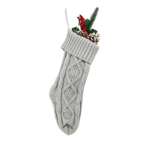 Christmas Stockings Bulk, 1 Pack Large Size Cable Knitted Fireplace Hanging Stockings for Family Holiday Xmas Party Decorations
