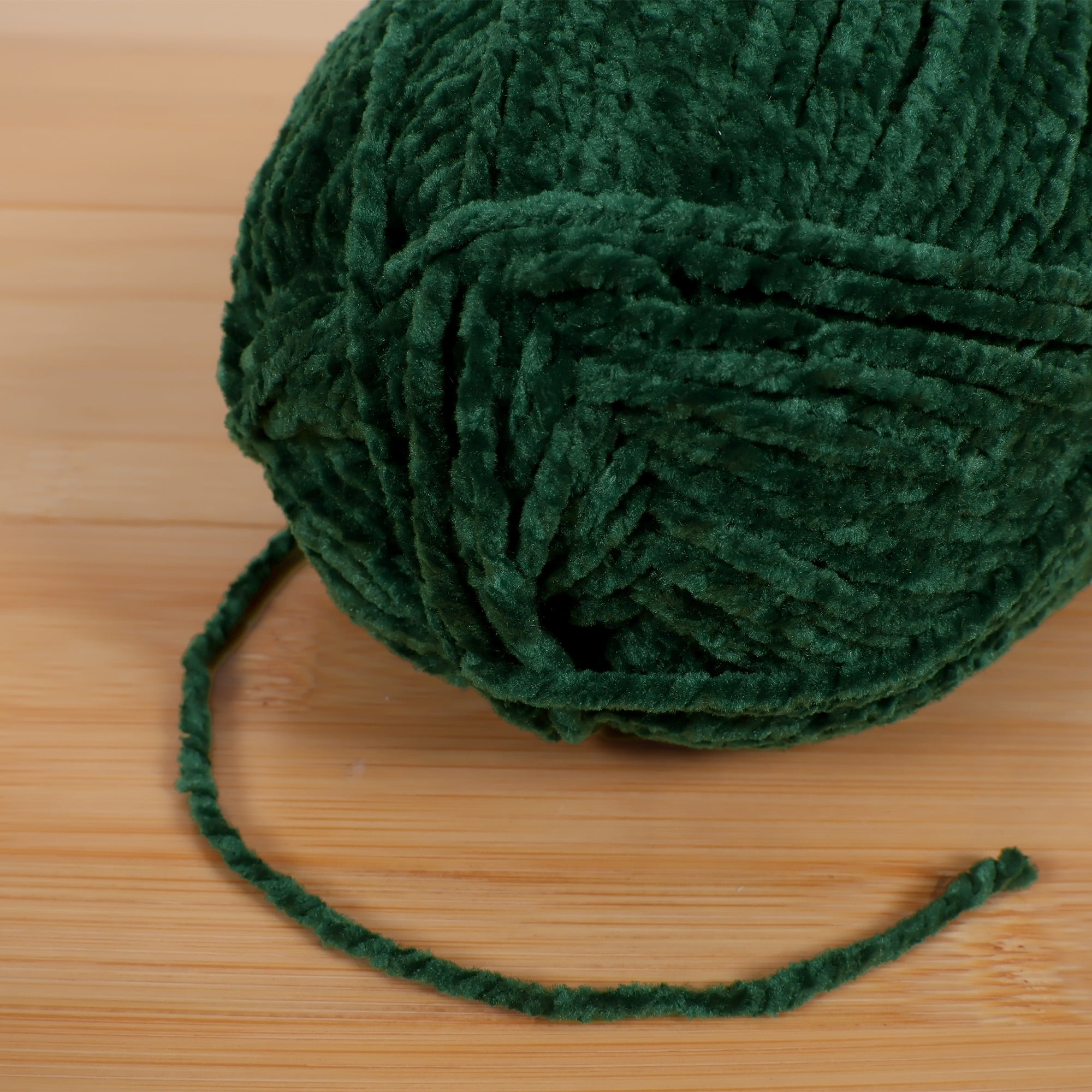 JubileeYarn Chenille Charms Yarn - 100g/Skein Worsted Polyester - Shamrock - 4 Skeins