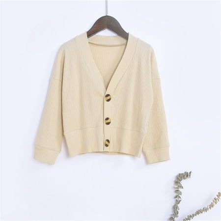 

Hunpta Kids Toddler Baby Girls Boys Solid Spring Winter Long Sleeve Knit Sweater Cardigan Tops Coat Jacket Clothes