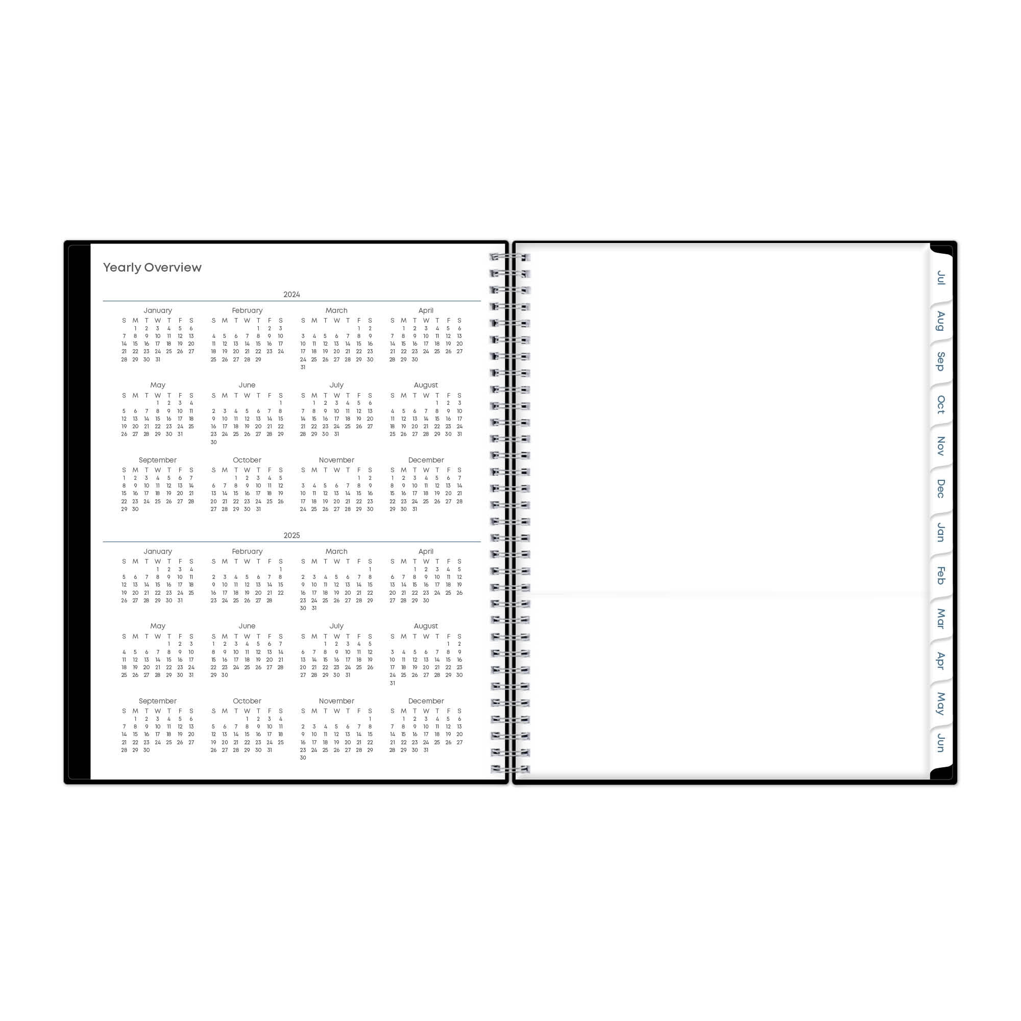 Blue Sky Teacher Academic Year Weekly/Monthly Lesson Planner 11 x 8.5 2024-2025