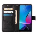 thumbnail image 6 of SaniMore Case for Motorola Moto G Power 2023 (6.5"), PU Leather Skin with Luxury Embossed Butterfly [Wrist Strap & Card Slots & Flip Kickstand] Full-body Shockproof Business Wallet Cover, Black, 6 of 7