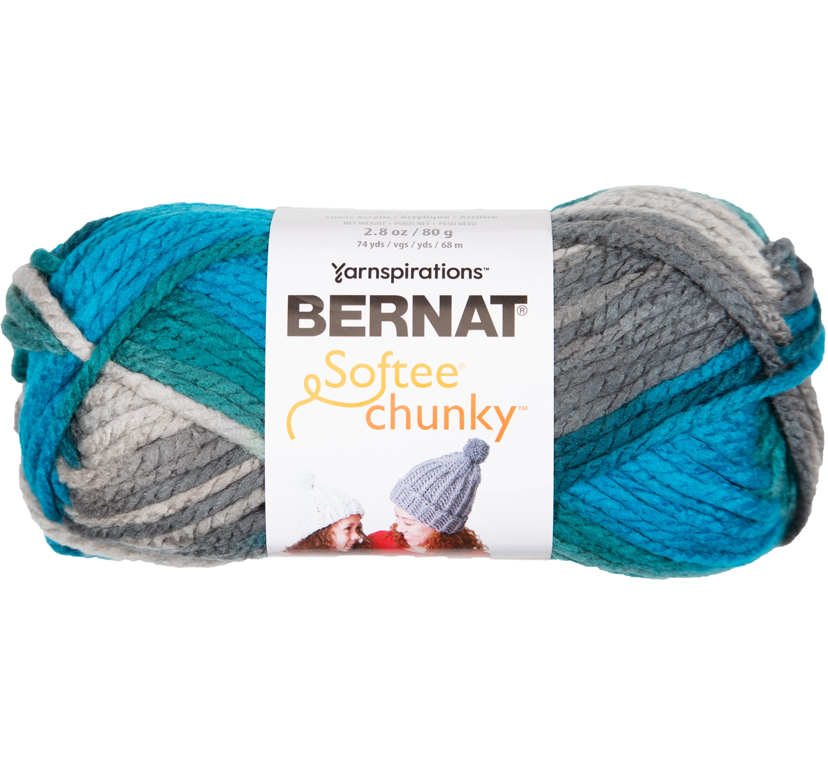 Eselect Knitting Bundle for Beginners - Boye Teach Yourself to Knit Kit, Bernat Softee Chunky Deep Waters Ombre Yarn, Craft Bag, Boye 12-Month Planner, Knit Needles, Carabiners & More