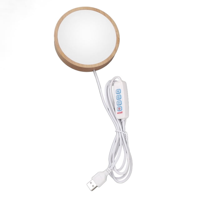 Light Display Base, Button Control 10 Level Brightness Wood LED Display Stand for Glass