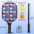 thumbnail image 4 of Pickleball Paddles Set,Pioneer Flower Floral Print Pattern Fiberglass Surface Pickleball Racket Set with 2 Indoor Outdoor Pickleball Balls and Pickleball Bag,Pickle-ball Equipment, 4 of 6