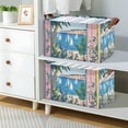 thumbnail image 2 of Yayeee Foldable Storage Basket for Shelves with Handles Set of 2 Waterproof Cloth Bins, Purple Seaside, 2 of 7