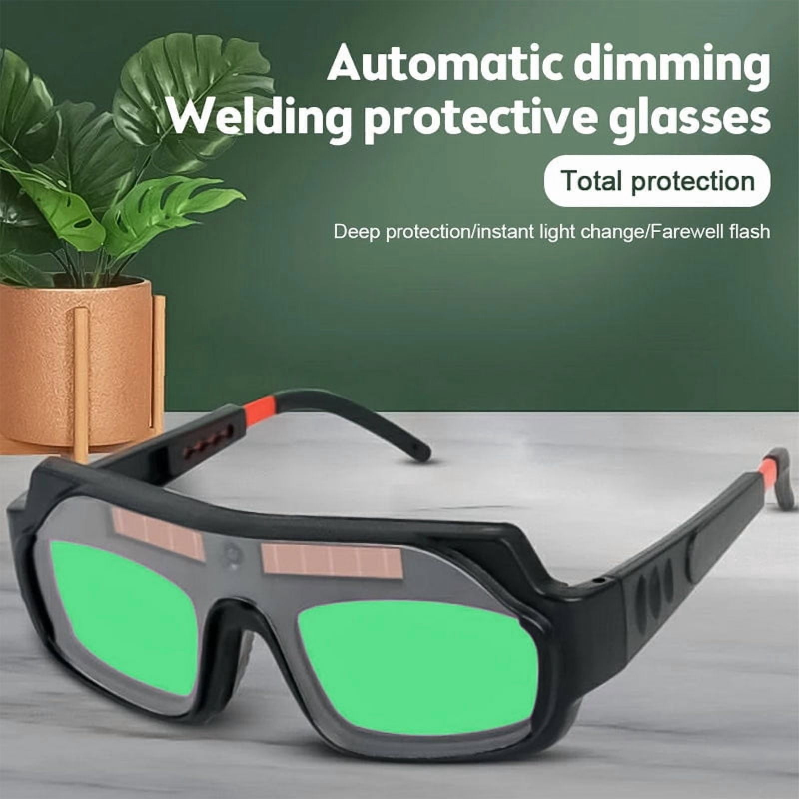 Yunuuuoa 5 Packs Auto-Darkening Welding Goggles with Adjustable Headgear, Professional Solar-Powered Lens for Arc Welding Grinding Cutting, UV/IR Protection Safety Glasses