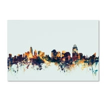 Michael Tompsett 'Cincinnati Ohio Skyline Blue' Canvas Art