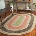 thumbnail image 2 of SAFAVIEH Braided Oswin Geometric Machine Washable Reversible Area Rug, Black/Light Green, 5' x 8' Oval, 2 of 13