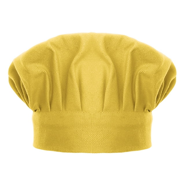 TOPTIE Chef Hat for Kid & Adult, Cotton Elastic Adjustable Kitchen Cooking Baking Hat-Yellow-S