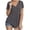 Dark Gray, variant on Npasoilc Plus Size Short Sleeves for Women V-Neck Drawstring Summer Hoodie Casual Loose Blouse Sweatshirt Pullover