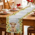 thumbnail image 5 of Farmhouse Yaks Table Runner 90 Inches, Country Sunflowers Floral Wooden Grain Bed Runner Dresser Scarves Tabletop for Indoor Outdoor Parties/Ceremony/Banquet, 13" x 90", 5 of 9