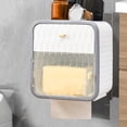 thumbnail image 4 of Qocolhg Deals of The Day! Toilet Tissue Box Toilet Paper Box Wall Mounted Non Perforated Roll Box Toilet Transparent Roll Box Storage Rack Translucent Storage Cabinet, Christmas Birthday Gifts, 4 of 6