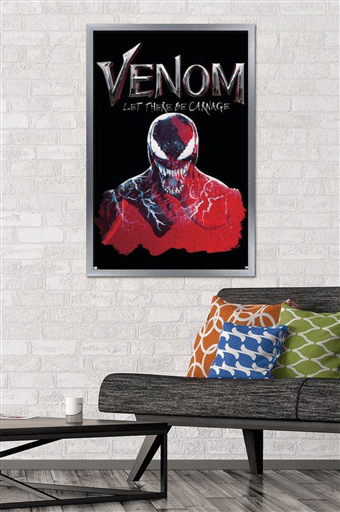 Marvel Venom: Let There be Carnage - Black and Red Wall Poster, 22.375" x 34", Framed