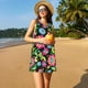 thumbnail image 3 of Fotbe Vector Mexican Otomi Style Bright Vestido de Verano sin Mangas para Mujer – Vestido Midi Línea A, Estilo Camiseta Floral, Vestido Playero Casual y Fluido, 3 of 7