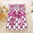 thumbnail image 5 of Erosebridal Chic Pink Bows Bed Sheets,Safari Butterflies Hotpink Sequin Print King Sheets For Girls Kids 4-Piece, 5 of 6