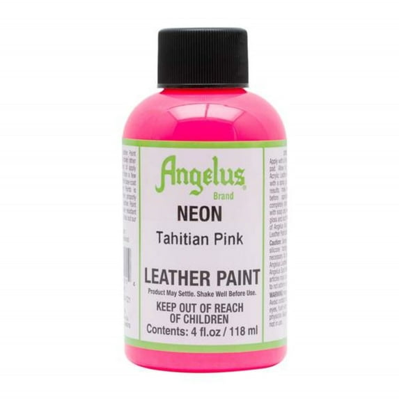 Angelus Neon Leather Paint 4 oz, Tahitian Pink