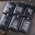 thumbnail image 3 of 8 Oz Stainless Steel Pocket Hip Flask, Leak Proof Funny Letter Print for Men, Alcohol Whiskey Gift, 3 of 8