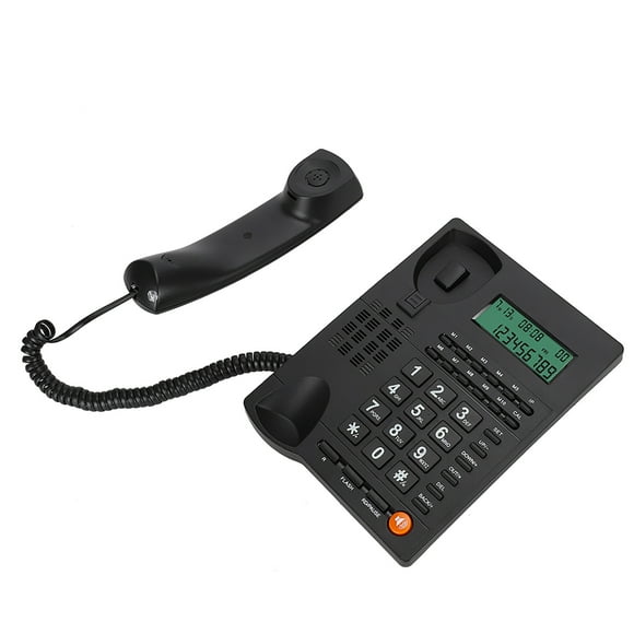 Teléfono de escritorio, L019 Teléfono de llamadas comerciales en inglés Teléfono con identificador de llamadas Rendimiento de alta gama