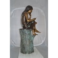 thumbnail image 6 of Sitting Girl on Log Reading a Book Bronze Statue -  Size: 19"L x 13"W x 48"H., 6 of 12