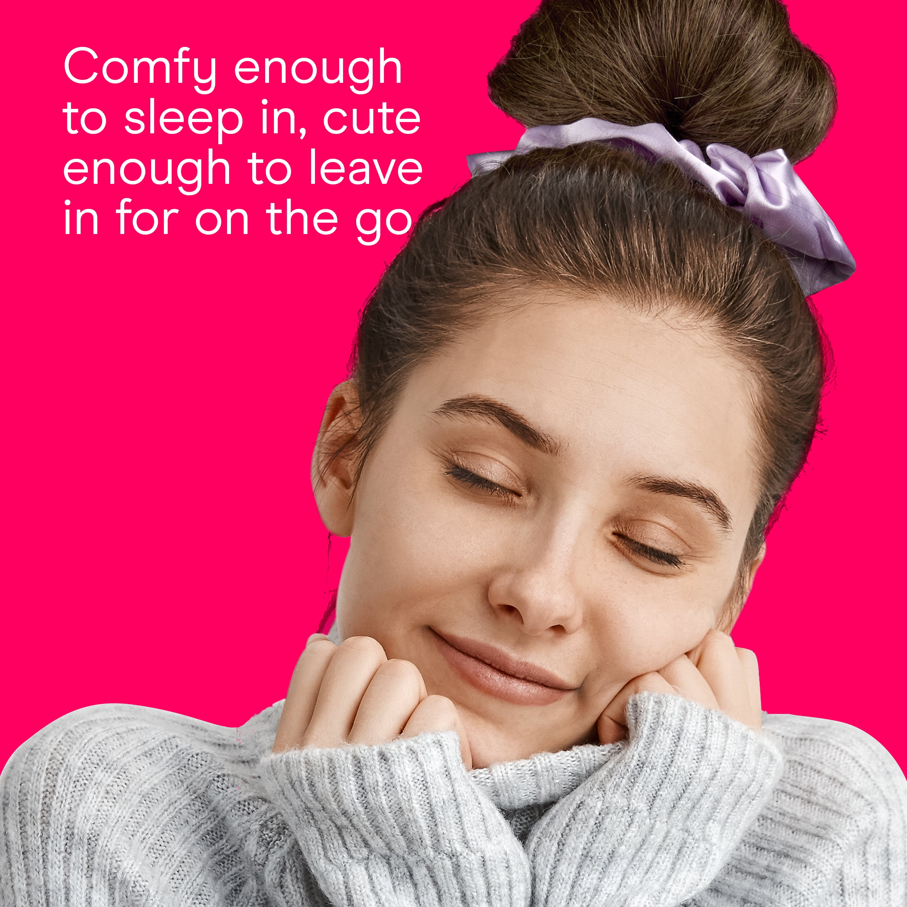Conair Satin Scrunchie Heatless Hair Curler for Overnight Frizz-Free Curls, 1 Count