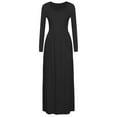 thumbnail image 6 of Brilliant Winter Dresses for Women Clearance Women Casual Long Sleeve Solid Crew Neck Long Dress with Pocket Black M, 6 of 6