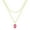 Pink, variant on Mesovor Women Gold Layered Necklaces 18k Gold Plated Crystal Necklace Paperclip Choker Jewelry Gifts