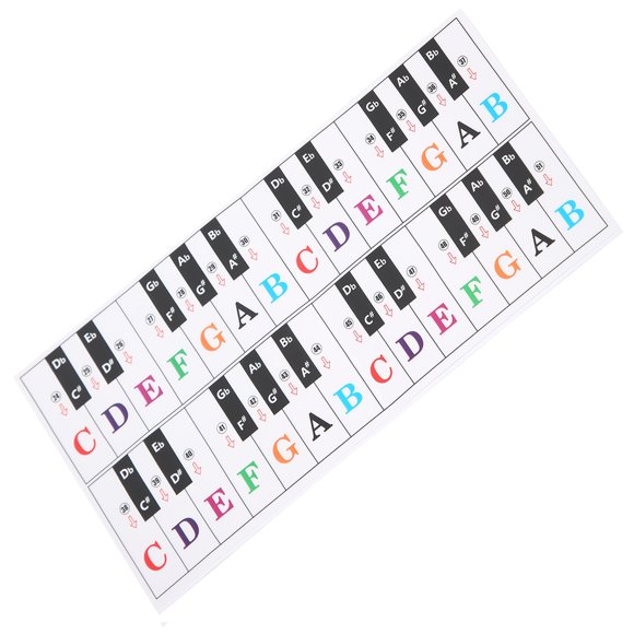 Greensen Musical Keyboard Piano Phonetic Stickers Removable Transparent Keys Lebel Paster