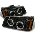 thumbnail image 2 of AKKON - For 2003-2006 Chevy Silverado Black LED Head Lights Pair + LED DRL Signal Lamps + Smoked Fog Lights, 2 of 7