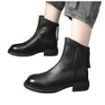 thumbnail image 6 of Mostsola Gogo Ankle Boots for Women Fashion Round Toe Short Boots Block Heel Zipper Booties, 6 of 7