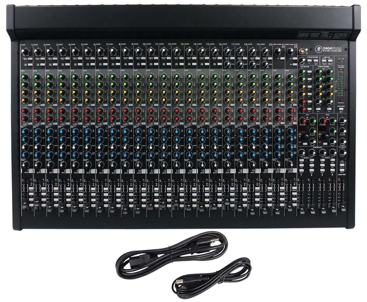 Mackie 2404VLZ4 24-Channel 4-Bus FX Mixer w/USB + (20) XLR Cables 2404-VLZ4