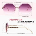 thumbnail image 5 of Sunier Oversized Rimless Sunglasses for Women Fashion Gradient Ladies Shades, 5 of 8