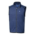 thumbnail image 2 of Men's Cutter & Buck Heather Royal Fresno State Bulldogs Mainsail Sweater-Knit Full-Zip Vest, 2 of 3