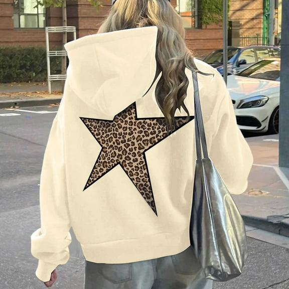 Womens 2025 Fall Hooded Sweatshirts Graphic Printed Crew Neck Hoodies Casual Long Sleeve Lightweight Loose Pullover Top